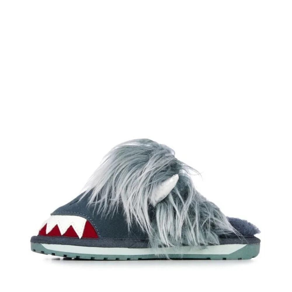 EMU Australia Monster K12620-304 Youth 12 Slipper Teal Faux Fur Shoes JOBB1714